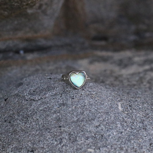 Abalone Heart Ring