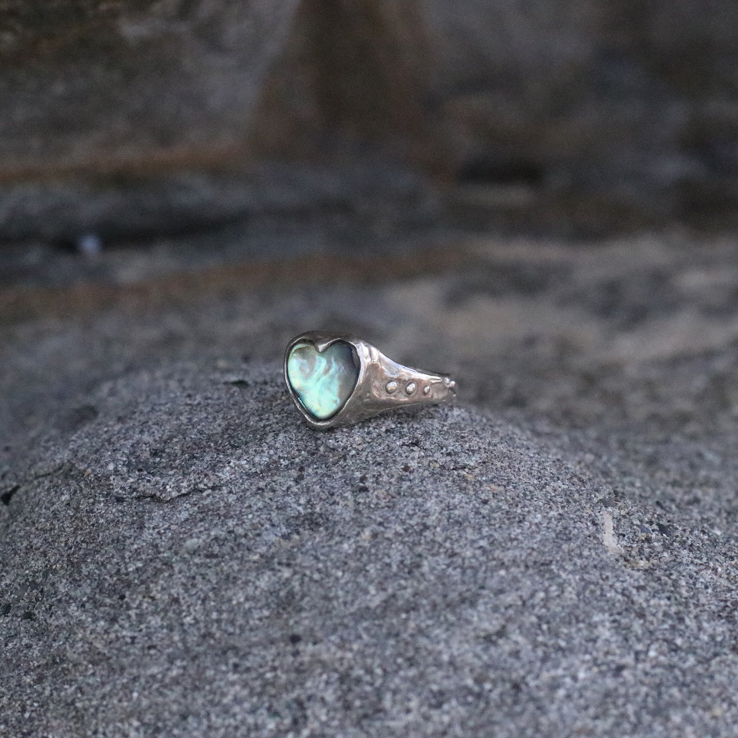 Abalone Heart Ring