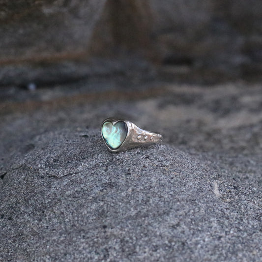Abalone Heart Ring