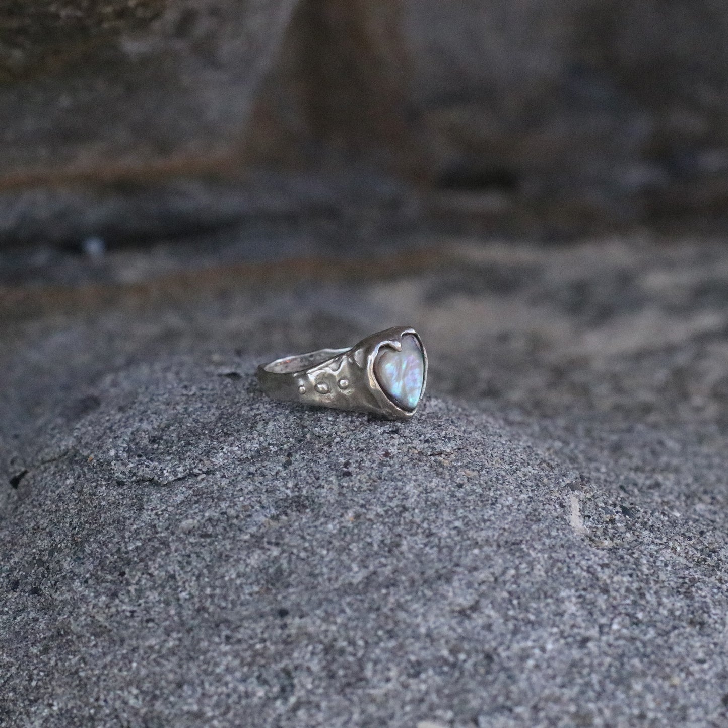 Abalone Heart Ring
